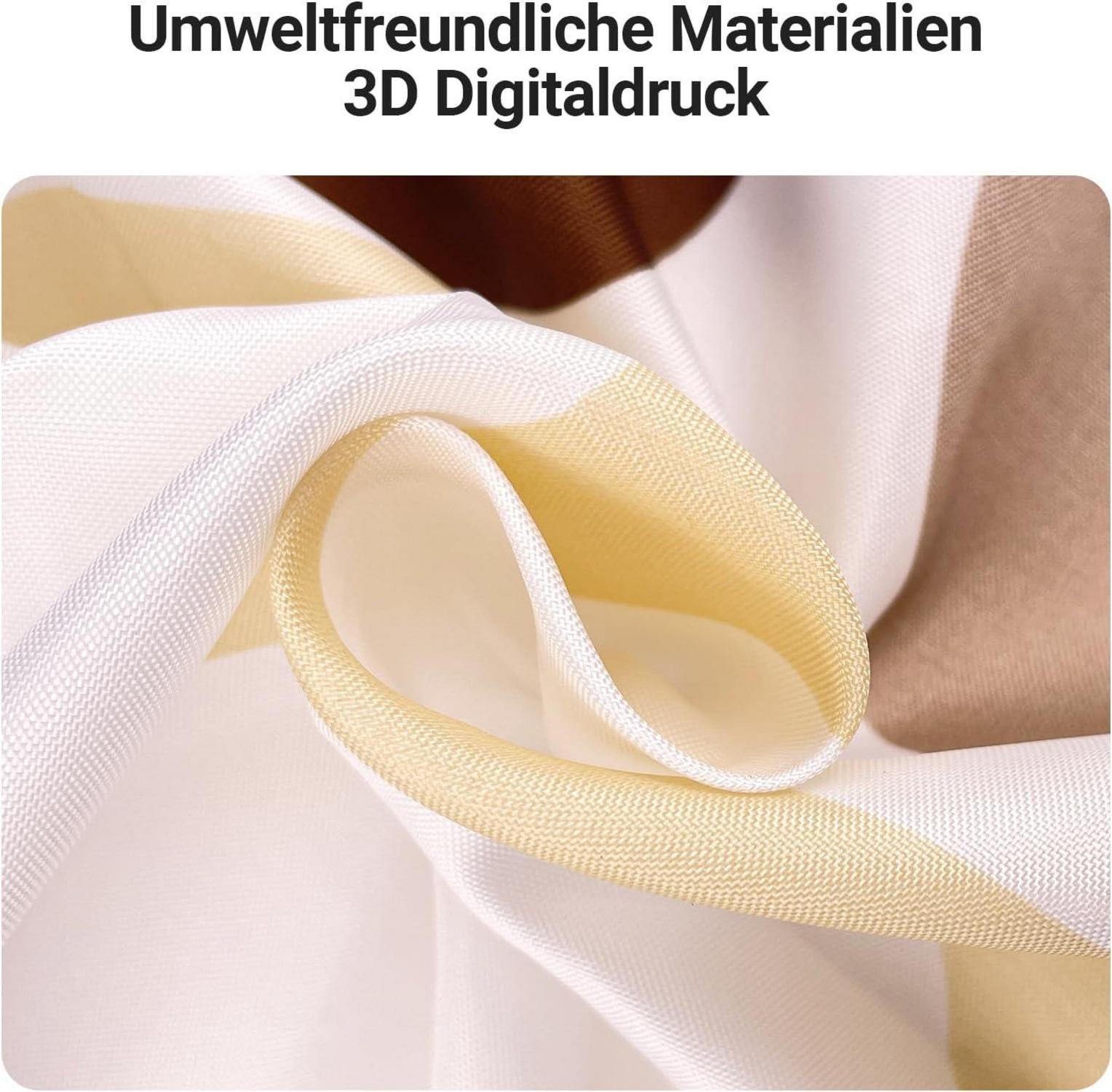 Duschvorhang Kamelfarbe Kreis 220x200cm Textil Wasserabweisend