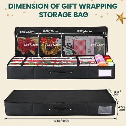 Geschenkpapier Aufbewahrung Organizer 600D Oxford-Gewebe Reißfest 90x30x12cm