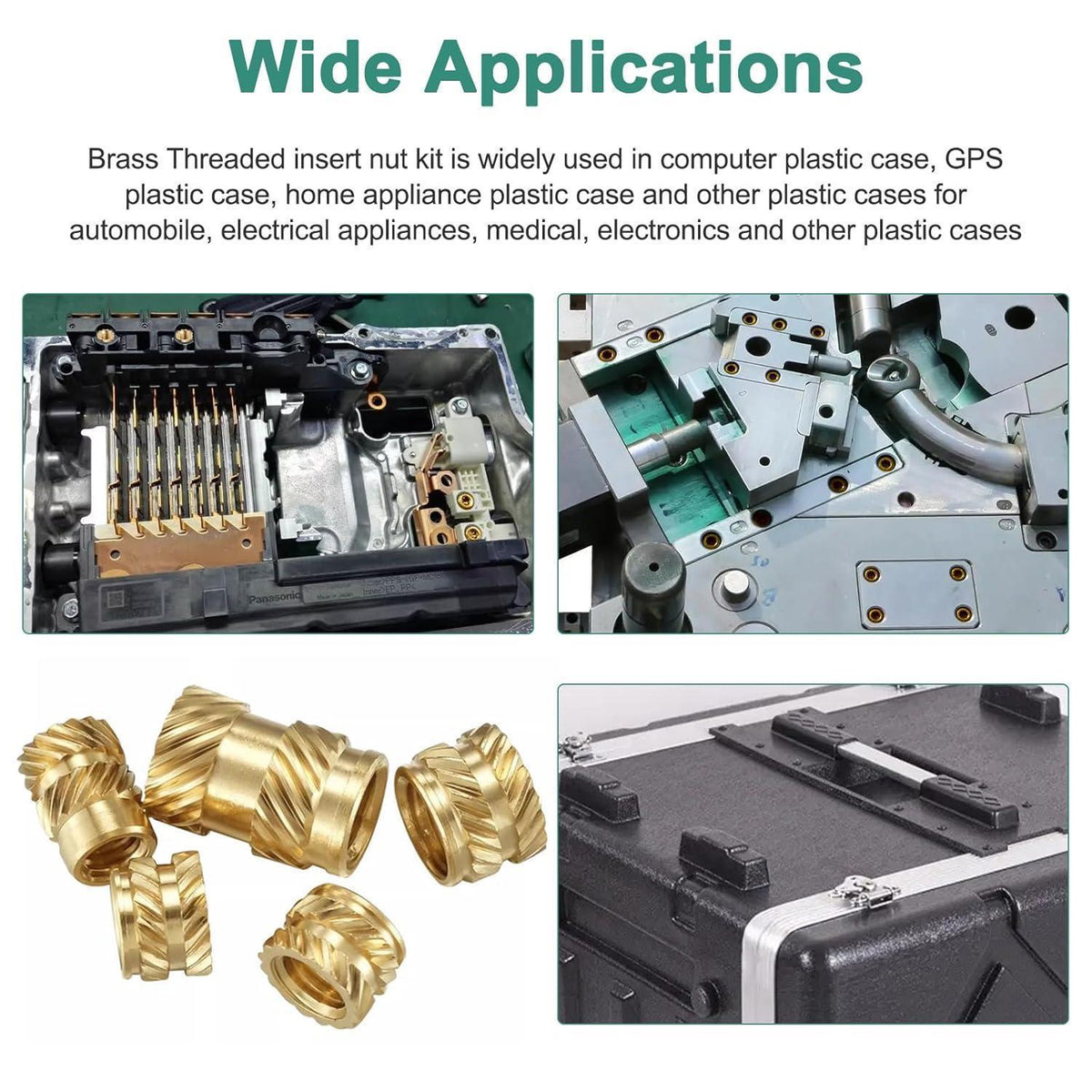 300x Messing Gewindeeinsätze für 3D Druck, M2-M6 Rändelmuttern