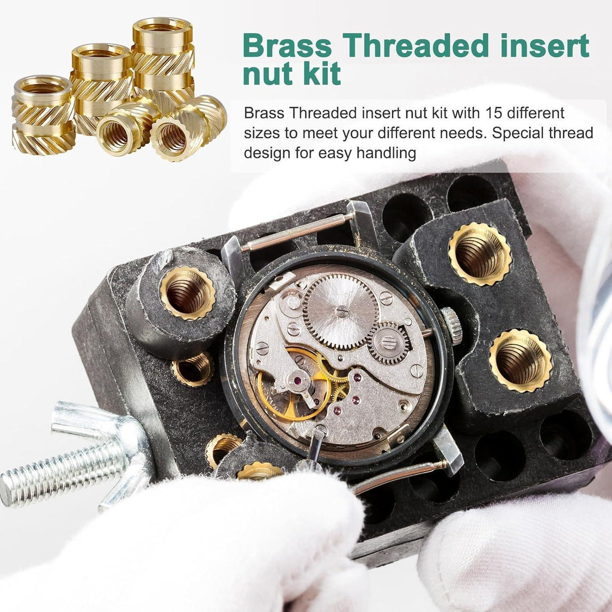 300x Messing Gewindeeinsätze für 3D Druck, M2-M6 Rändelmuttern