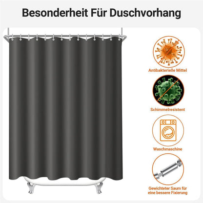 Duschvorhang Dunkelgrau 180x200cm Antischimmel