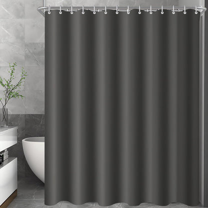 Duschvorhang Dunkelgrau 180x200cm Wasserabweisend waschbar beschwerter Saum 12 Ringe