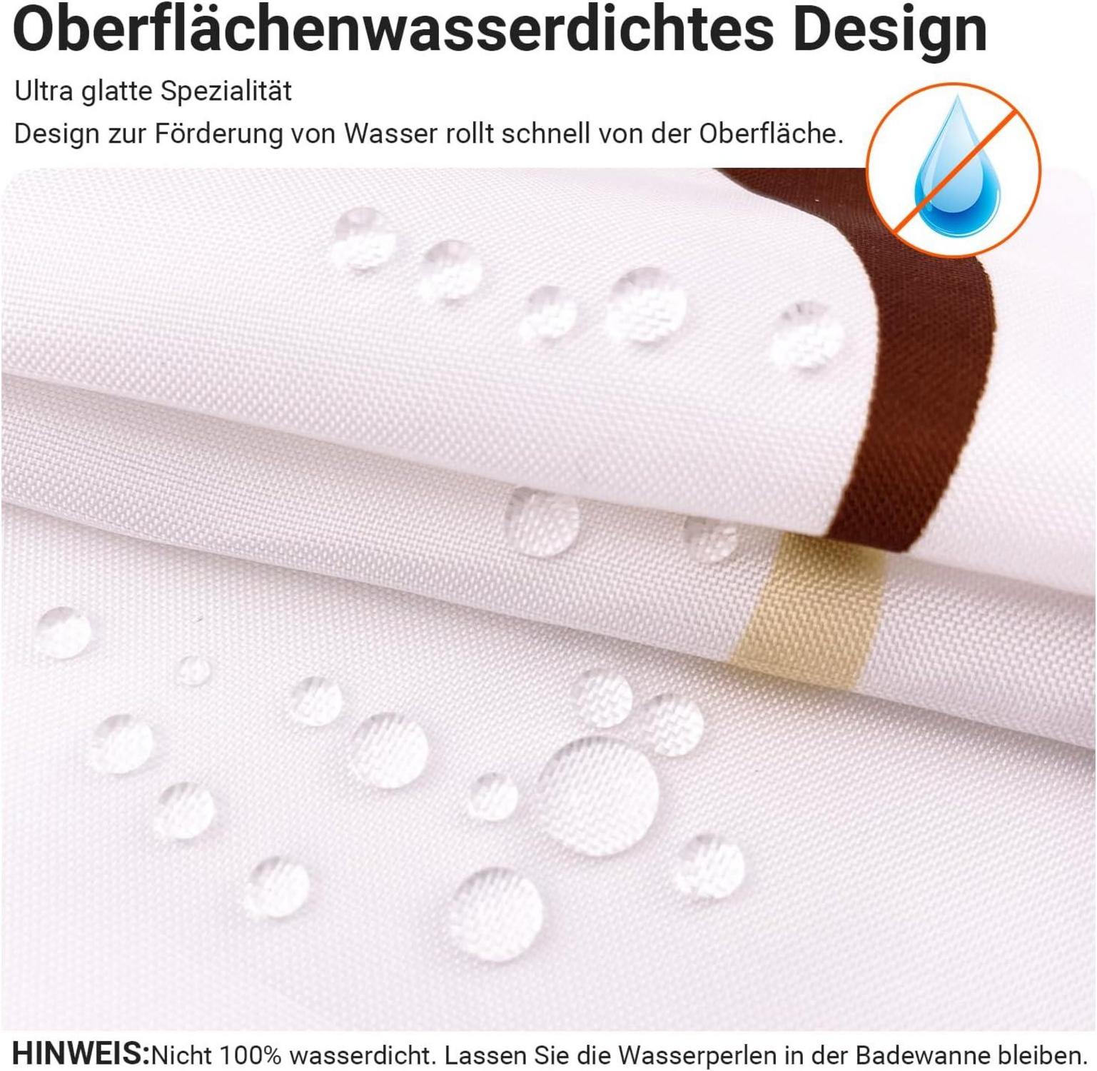 Duschvorhang Kamelfarbe Kreis 240x200cm Antischimmel Textil