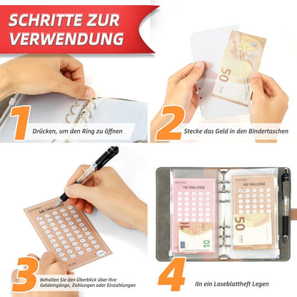 Budget Planner Set 8 Sparchallenges - Spar Challenge Buch Deutsch Haushaltsbuch