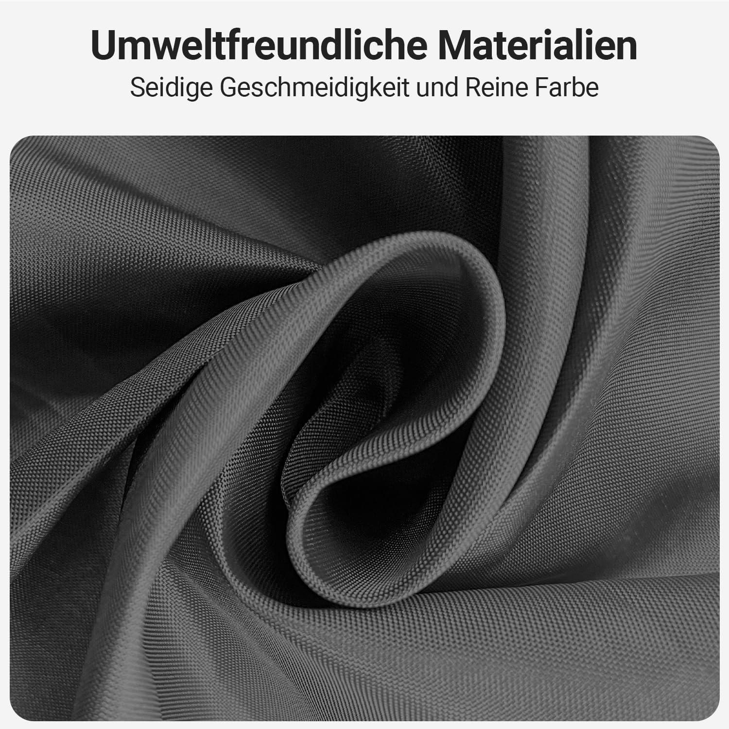 Duschvorhang 220x200cm Dunkelgrau, Beschwert, Antischimmel, Wasserabweisend, Waschbar