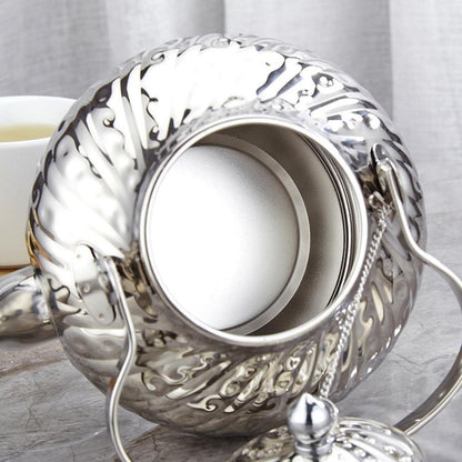 Edelstahl Teekanne 2L mit Sieb – Vintage Design für Herd