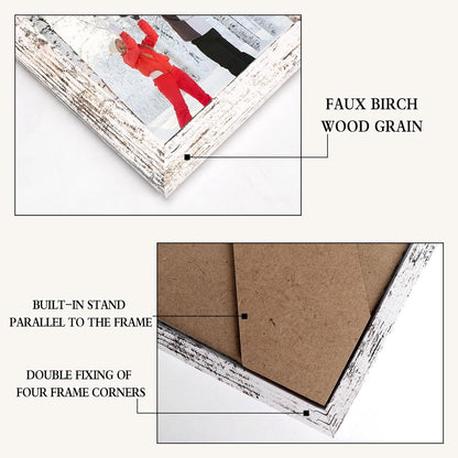 18er Set Bilderrahmen 10x15 cm Vintage-Weiß für Wand & Tisch