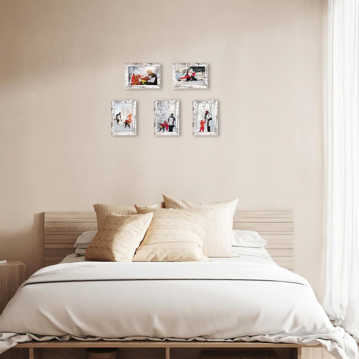 Set von 18 Vintage-Weißen Bilderrahmen 10x15cm für Wand und Tisch