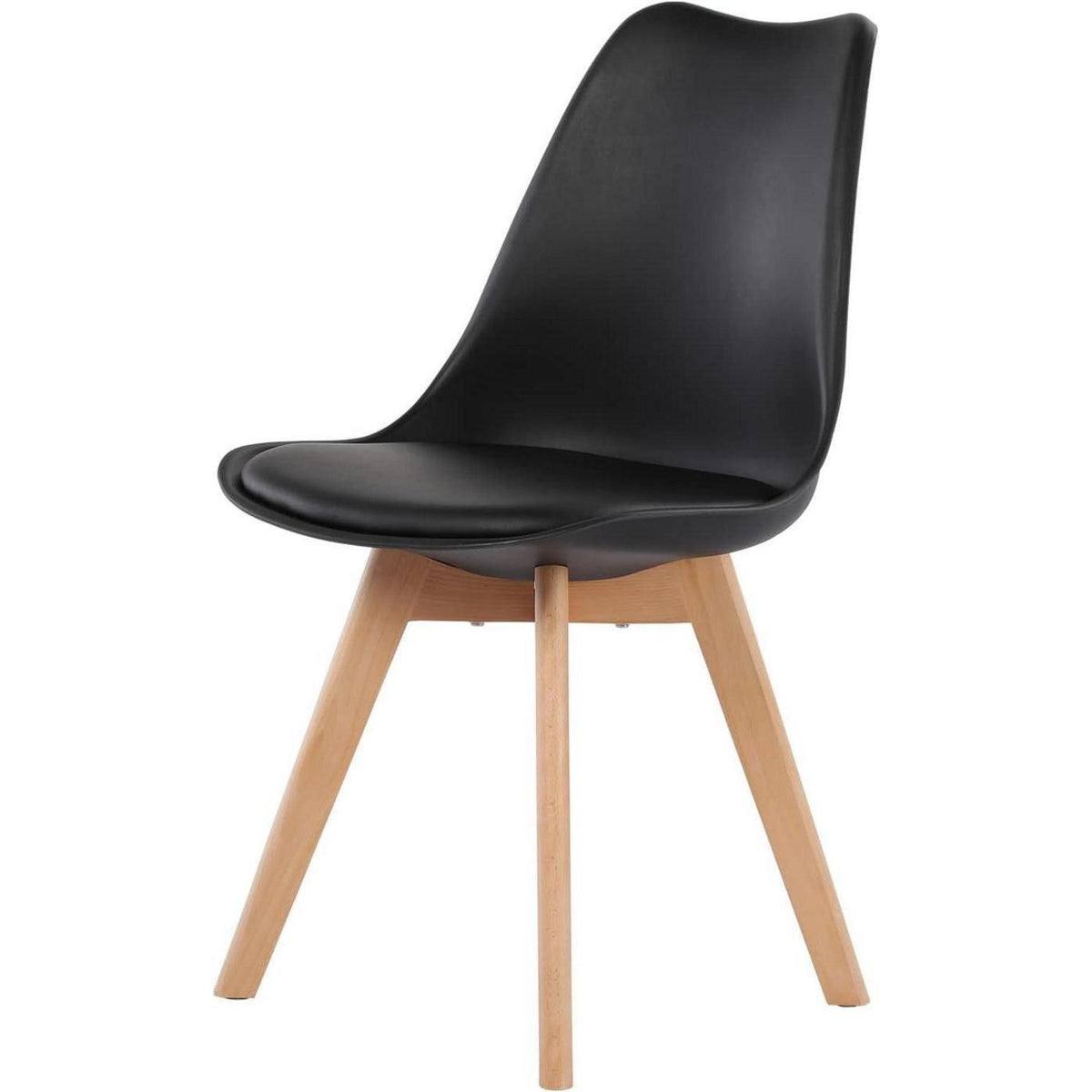 Rechteckiges Esszimmer-Set mit Tisch und 4 Stühlen, Schwarz