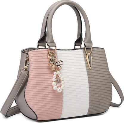 Handtasche Damen Mittelgroß Farbblock Schultertasche