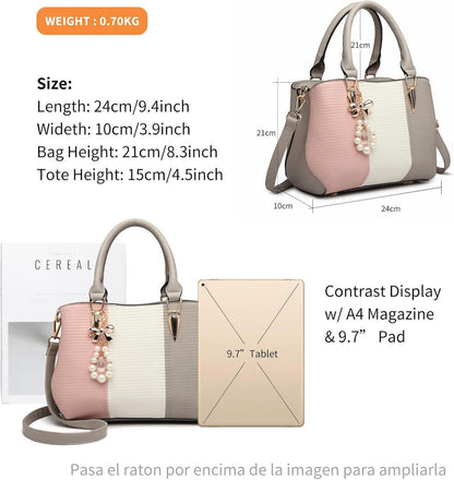 Handtasche Damen Mittelgroß Farbblock Schultertasche