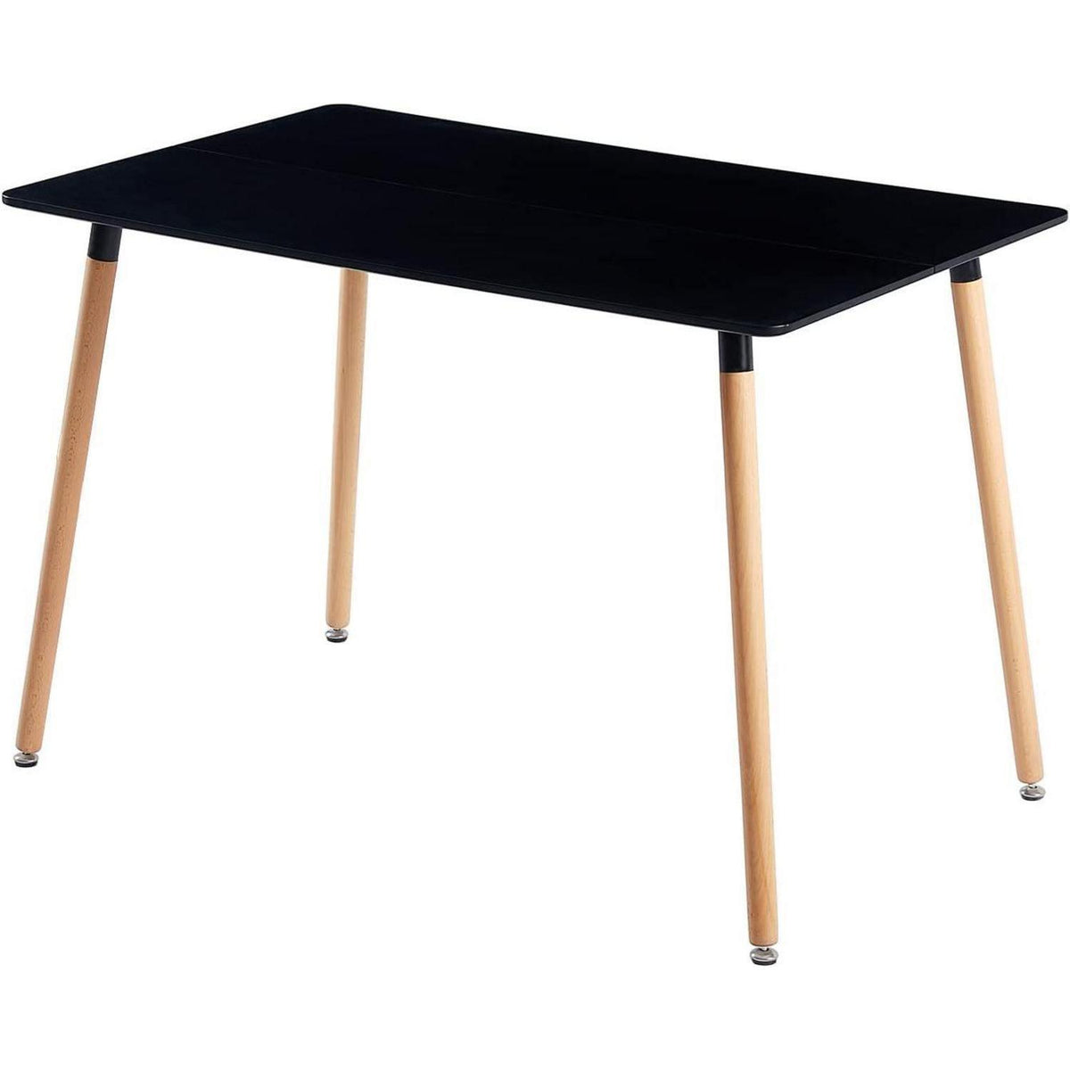 Rechteckiges Esszimmer-Set mit Tisch und 4 Stühlen – Schwarz & Grau