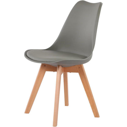 Rechteckiges Esszimmer-Set mit Tisch und 4 Stühlen – Schwarz & Grau