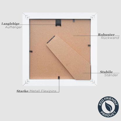 VUVUZULA Bilderrahmen 15x15cm Weiß Quadratisch Holz