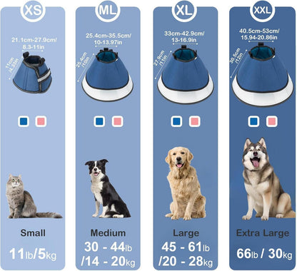 Halskrause Katze Hund Leckschutz After OP Verstellbar Blau
