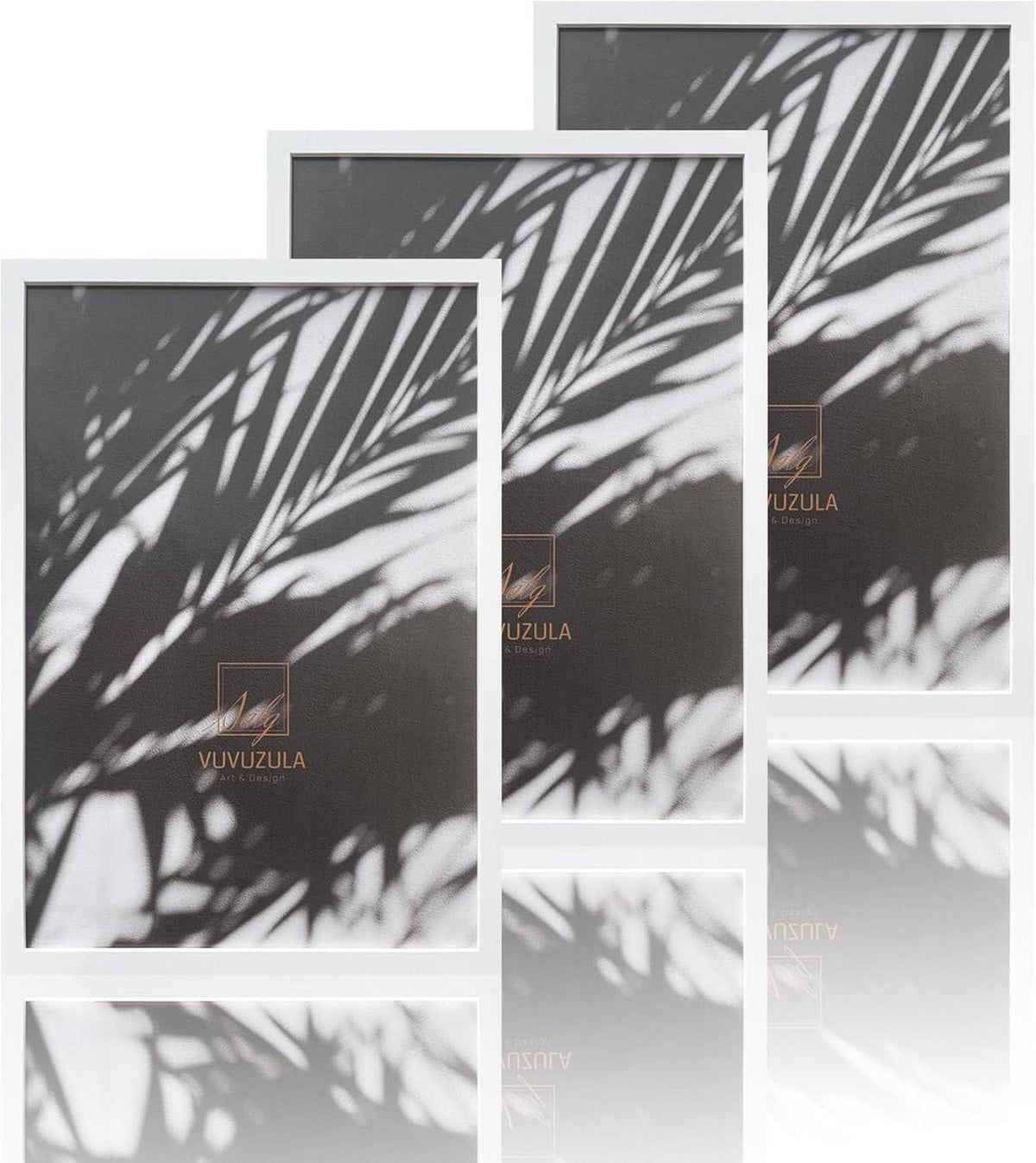 Bilderrahmen A2 Weiß Holz Fotorahmen 3er Set DIN A2