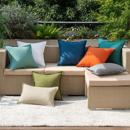 Outdoor Kissenbezüge Wasserdicht 50x50cm Dunkelgrün 2er Set