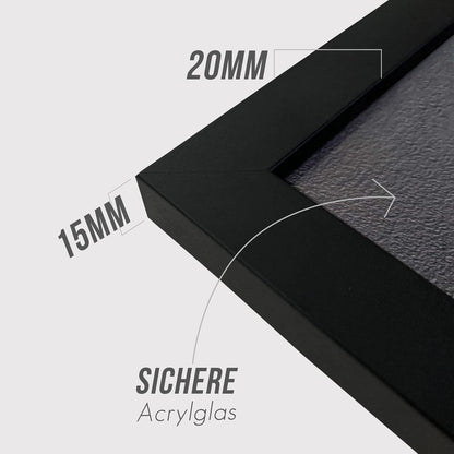 Bilderrahmen A2 Schwarz Holz Fotorahmen 3er Set - VUVUZULA