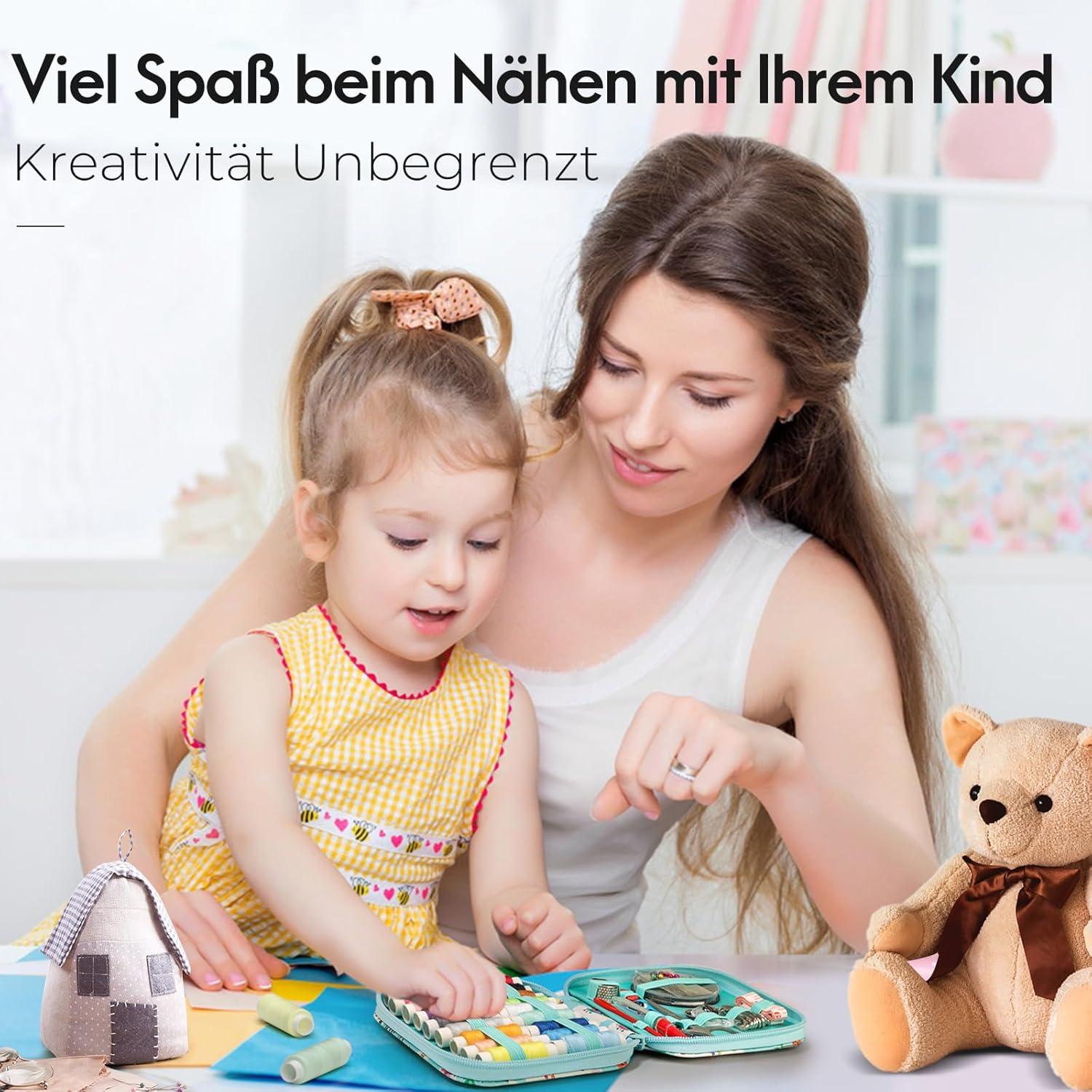 Nähset Mini für Zuhause Reise Camping Alpaka M Handarbeit Kinder Nähen