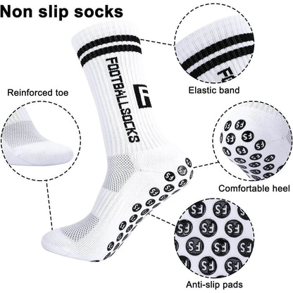 3 Paar Kinder Fußballsocken mit Anti-Rutsch-Grip, atmungsaktiv, Größe M