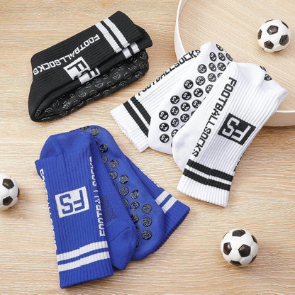 3 Paar Kinder Fußballsocken mit Anti-Rutsch-Grip, atmungsaktiv, Größe M
