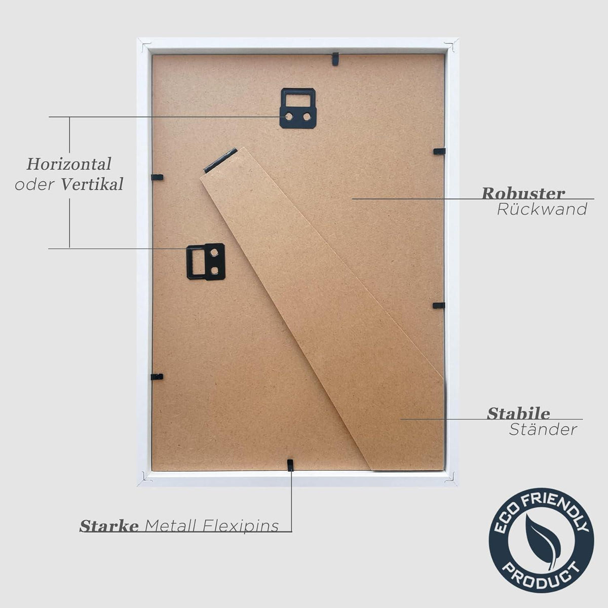 Bilderrahmen A4 Weiß Holz 3er Set Fotorahmen Urkunden 21x30cm