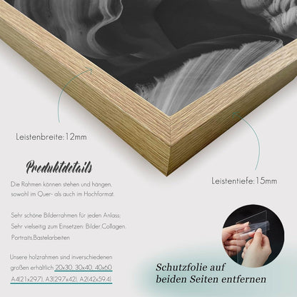 Bilderrahmen A3 Holz 3er Set Fotorahmen Eiche 30x42cm