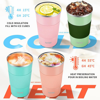 KETIEE Kaffeebecher to go 510ml Thermo Isolierbecher Orange