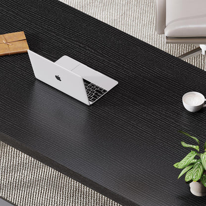 Schwarzer Gaming-Schreibtisch Metall-Holz für Heimbüro & Arbeitszimmer