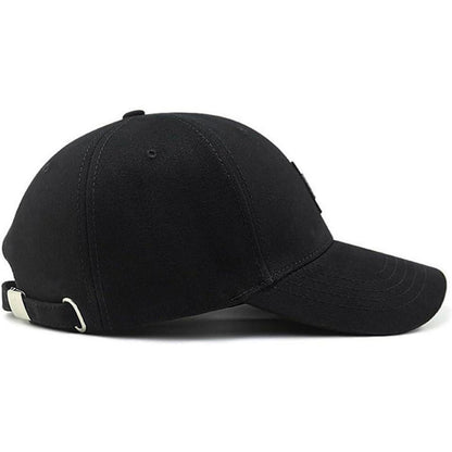 Baseball Cap Herren Baumwolle, Verstellbar, Schwarz