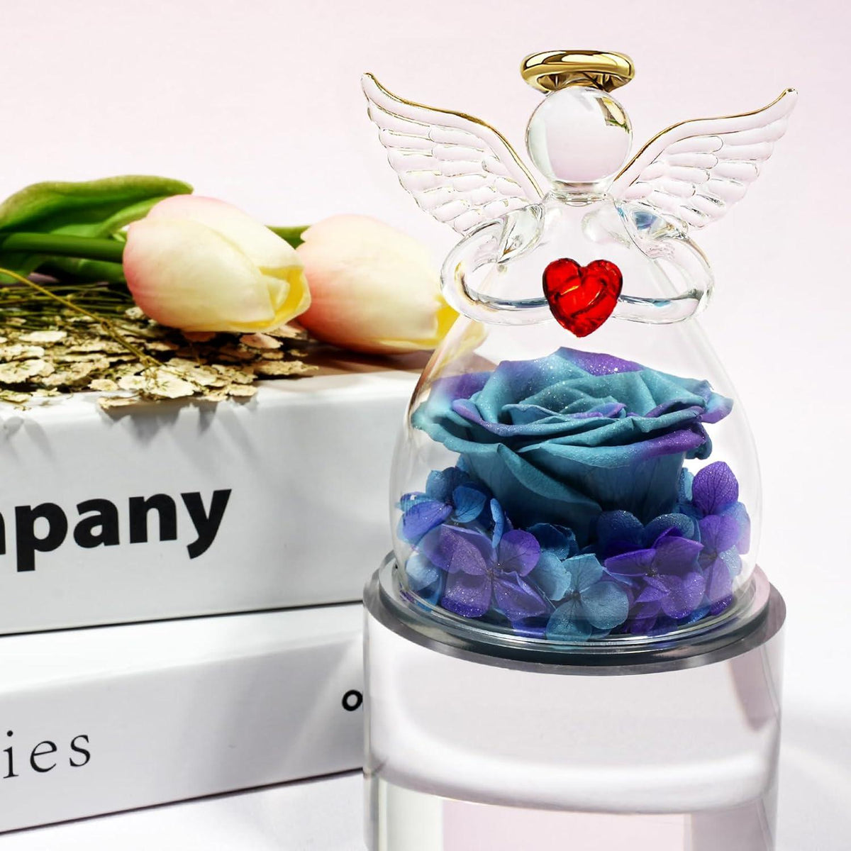 Ewige Rose Engel Geschenk für Mama Oma - Ewige Blume im Glas