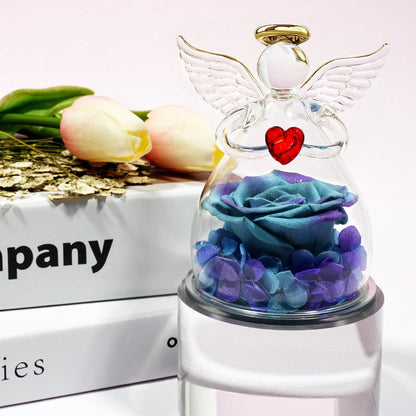 Ewige Rose Engel Geschenk für Mama Oma - Ewige Blume im Glas