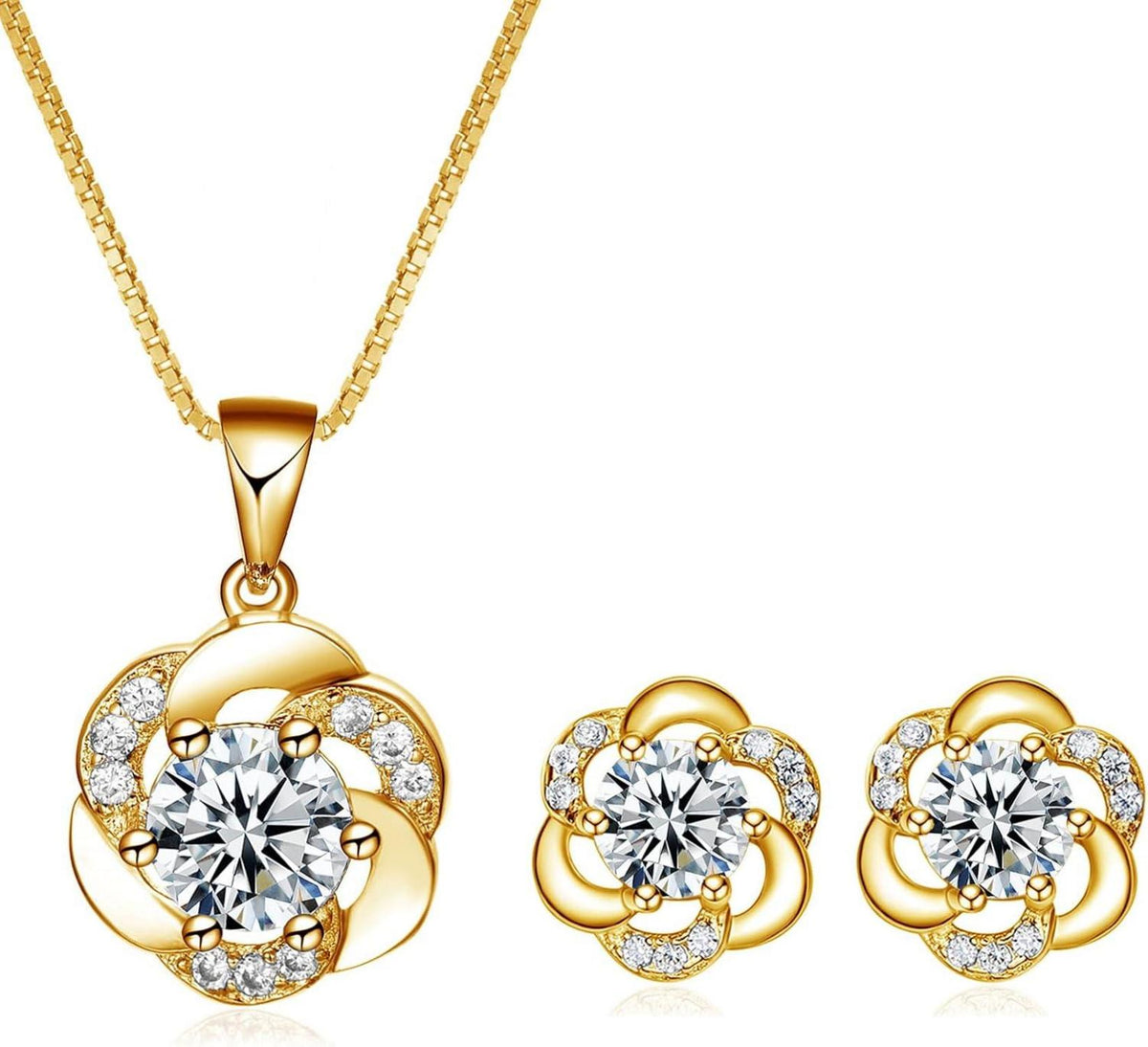 Josfeva Blumen Schmuckset Silber 925 Weiß Zirkonia Geschenkbox