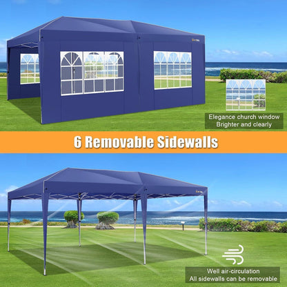 Faltpavillon 3x6 Wasserdicht mit Seitenwänden & Sandsäcken