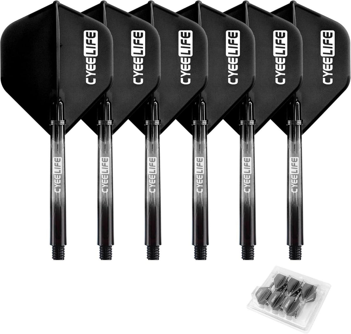 Dart Flight Schäfte Set 12 O Ringe Metall PC Zubehör 6er-Set 48mm