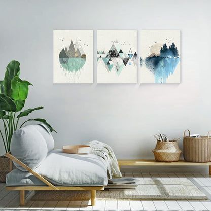 Moderne Abstrakte Wandbilder Blau Grün Geometrische
