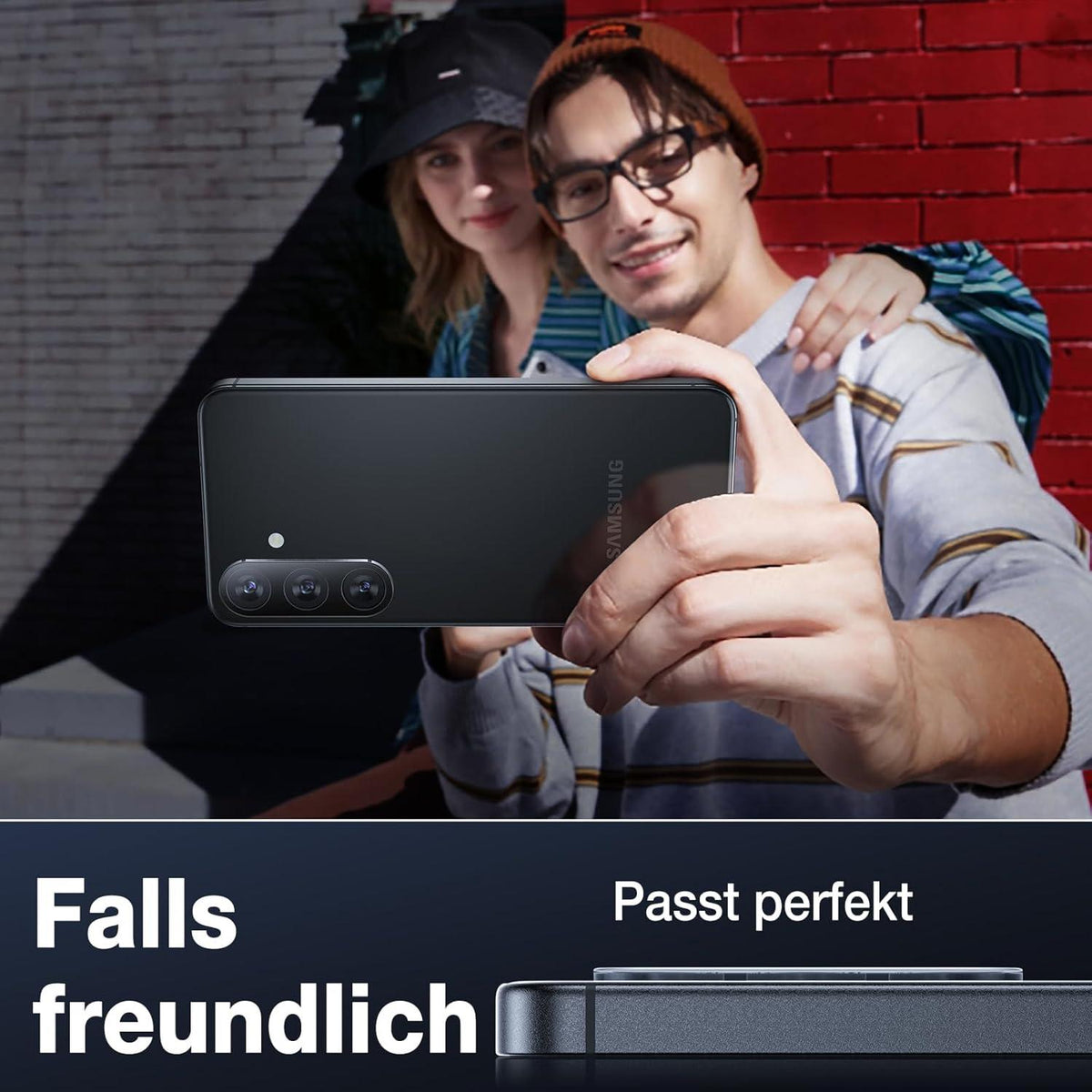 Gehärtetes Glas Schutzfolie Samsung Galaxy S24 2 Displays 2 Kameras Transparent