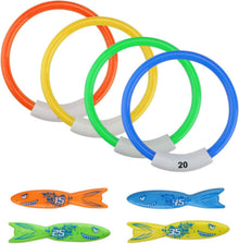 Tauchspielzeug 8 Stück, Digitaler Tauchring Set für Schwimmbad