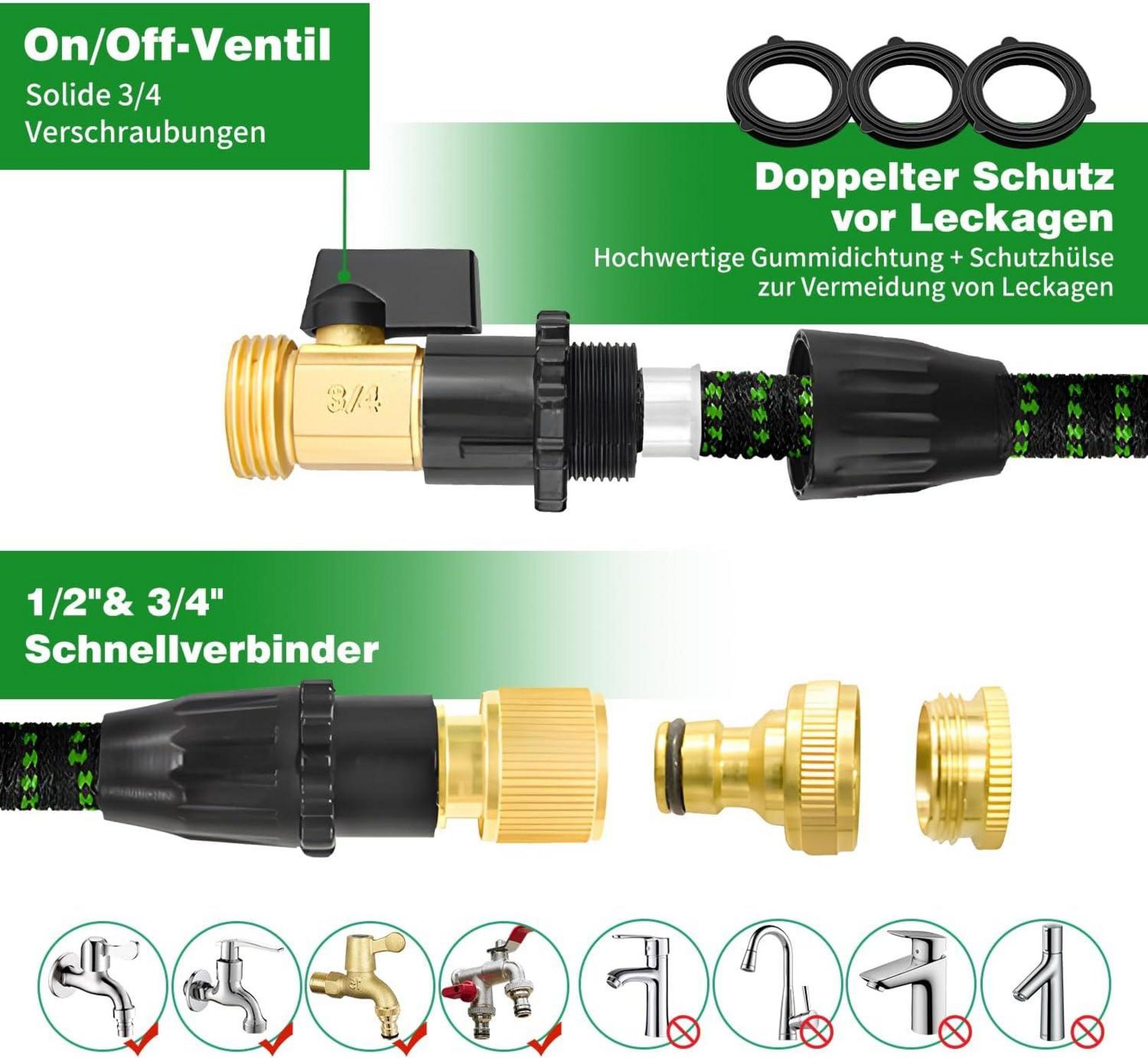 Flexibler Gartenschlauch 30M mit 10 Funktionen Sprühdüse