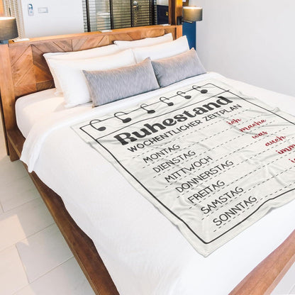 Ruhestand Geschenk Decke Wochenplan für Rentner 150x130 cm