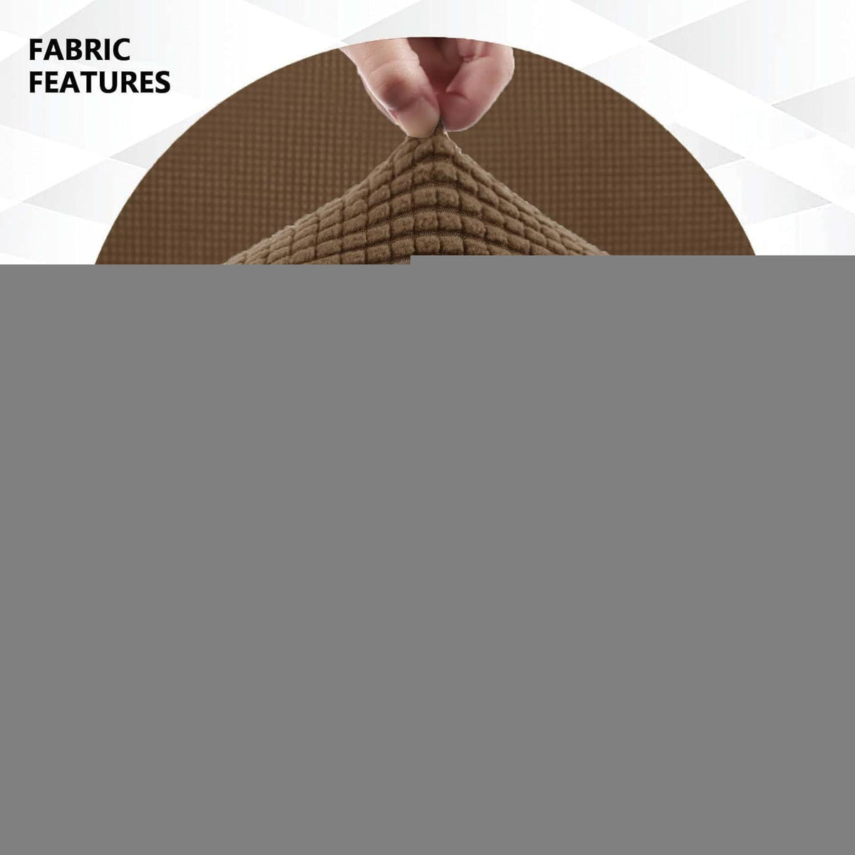 Stretch Sofaüberzug 3-Sitzer – Braun, Rutschfest & Waschbar