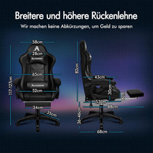 Gamingstuhl mit Massage, Fußstütze, verstellbarer