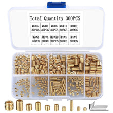Madenschrauben Set 300 Stk. M3-M8 Innensechskant Gold mit Schlüssel