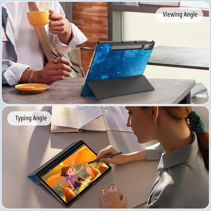 EasyAcc Hülle für Lenovo Tab P12 2023, 12,7 Zoll, Blau Sterne