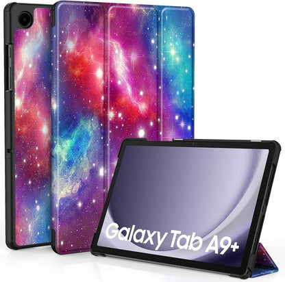 EasyAcc Samsung Galaxy Tab A9+ Plus 11 Zoll 2023 Schutzhülle PU Leder Standfunktion lila Stern