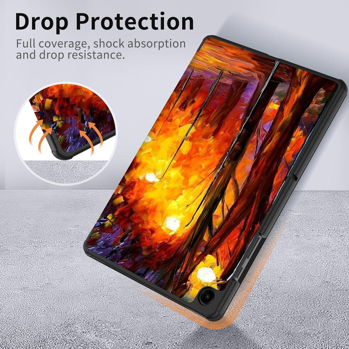 Samsung Galaxy Tab A9 Plus 11 Zoll 2023 Hülle PU Leder Standfunktion Auto Schlaf/Wach Schwarz