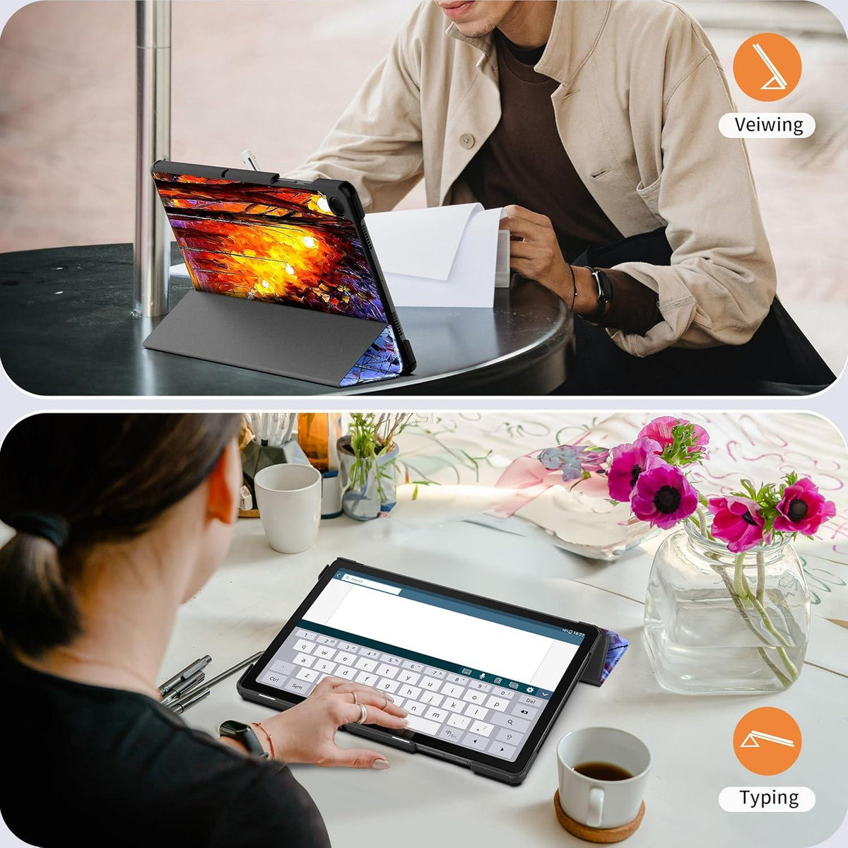 Hülle für Samsung Galaxy Tab A9+ Plus 11 Zoll 2023 - Ultradünn PU Leder