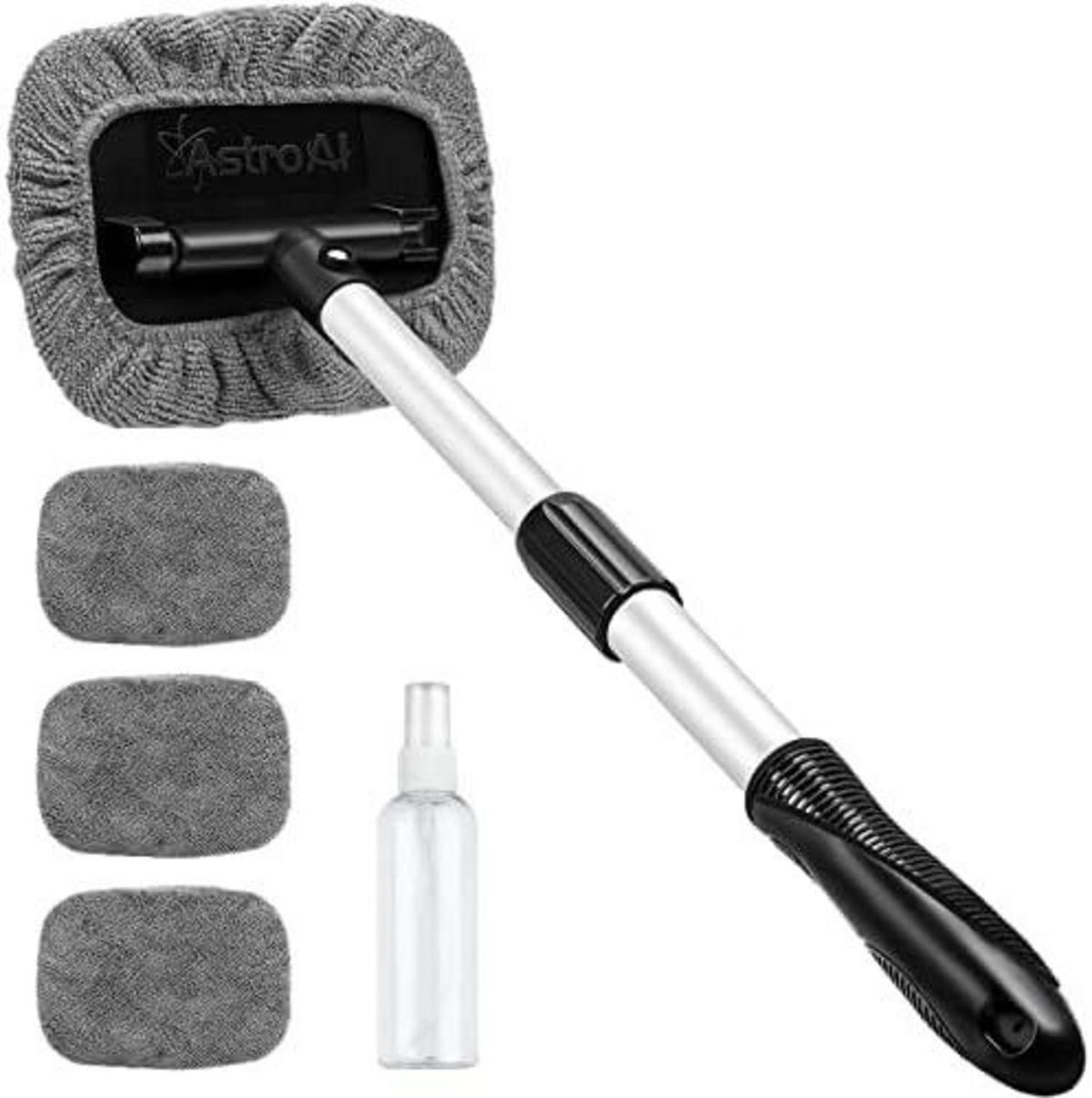 Scheibenreiniger mit ausziehbarem Griff und Mikrofaserpads