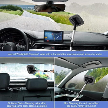 AstroAI Scheibenreiniger Auto mit ausziehbarem Griff & 3 Mikrofaserpads