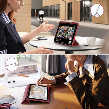 iPad Hülle mit Stifthalter, dreifach faltbar, Rotwein